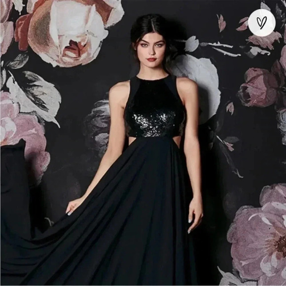 Lulus black chiffon sequin maxi dress - Picture 2 of 13